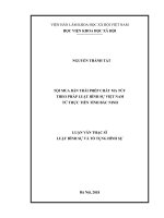 Tội mua bán trái phép chất ma túy theo pháp luật hình sự Việt Nam từ thực tiễn tỉnh Bắc Ninh (Luận văn thạc sĩ)