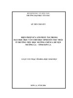 Biện pháp sửa lỗi phát âm trong dạy học học vần cho học sinh dân tộc thái ở trường tiểu học mường chùm a, huyện mường la, tỉnh sơn la 