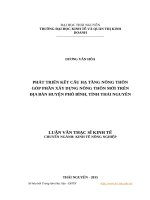 Phát triển kết cấu hạ tầng nông thôn góp phần xây dựng nông thôn mới trên địa bàn huyện phú bình, tỉnh thái nguyên 