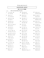 chuyên đề hệ phương trình ôn thi vào 10