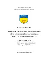 Phân tích các nhân tố ảnh hưởng đến động lực làm việc của người lao động tại bệnh viện quân y 7a 