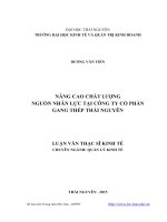 Nâng cao chất lượng nguồn nhân lực tại công ty cổ phần gang thép thái nguyên 