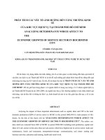 Phân tích các yếu tố ảnh hưởng đến tăng trưởng kinh tế của khu vực dịch vụ tại thành phố hồ chí minh 