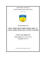 Phát triển hoạt động khoa học và công nghệ tỉnh long an đến năm 2020 