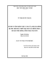Hành vi tìm kiếm việc làm của hộ gia đình bị thu hồi đất trên địa bàn xã Điềm Thụy, huyện Phú Bình, tỉnh Thái Nguyên (Luận văn thạc sĩ)