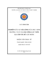 Nghiên cứu sự hài lòng của học sinh trường trung cấp chuyên nghiệp ngoài công lập trên địa bàn thành phố hồ chí minh 