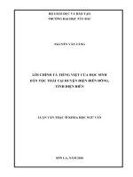 Lỗi chính tả tiếng việt của học sinh dân tộc thái tại huyện điện biên đông, tỉnh điện biên 