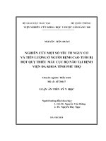 Nghiên cứu một số yếu tố nguy cơ và tiên lượng ở người bệnh cao tuổi bị đột quỵ thiếu máu não cục bộ tại Bệnh viện Đa khoa tỉnh Phú Thọ.
