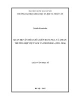 Quan hệ văn hóa giữa liên bang nga và asean trường hợp việt nam và indonesia (1991 2016) 