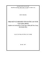 Trợ giúp xã hội đối với người cao tuổi tại cộng đồng (nghiên cứu trường hợp xã vĩnh ngọc, thành phố nha trang, tỉnh khánh hòa) 