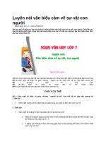 Luyện nói văn biểu cảm về sự vật con người