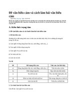 Đề văn biểu cảm và cách làm bài văn biểu cảm