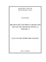 Biện pháp chữa lỗi chính tả cho học sinh lớp 4 dân tộc thái huyện mường la, tỉnh sơn la 