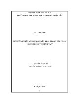 Tư tưởng nhân văn của nguyễn trãi trong tác phẩm quân trung từ mệnh tập 