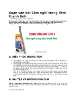 Soạn văn bài cảm nghĩ trong đêm thanh tĩnh