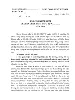 BÁO CÁO KIỂM ĐIỂM BAN CHẤP HÀNH ĐẢNG BỘ NĂM 2018