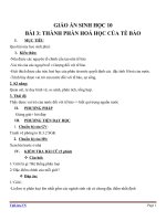 Giáo án Sinh học 10 bài 3: Các nguyên tố hóa học và nước