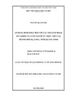 Áp dụng hình phạt đối với các tội phạm xâm phạm sức khỏe của con người từ thực tiễn thành phố Hạ Long, tỉnh Quảng Ninh (Luận văn thạc sĩ)