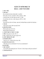 Giáo án Sinh học 10 bài 6: Axit nuclêic