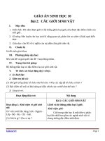 Giáo án Sinh học 10 bài 2: Các giới sinh vật