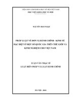 Pháp luật về đơn vị hành chính  kinh tế đặc biệt của một số quốc gia trên thế giới và kinh nghiệm cho Việt Nam (Luận văn thạc sĩ)