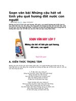 Soạn văn bài những câu hát về tình yêu quê hương đất nước con người