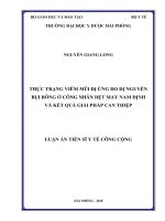 Thực trạng viêm mũi dị ứng do dị nguyên bụi bông ở công nhân dệt may Nam Định và kết quả giải pháp can thiệp.