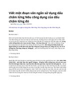 Viết một đoạn văn ngắn sử dụng dấu chấm lửng nêu công dụng của dấu chấm lửng đó