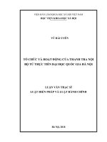 Tổ chức và hoạt động của thanh tra nội bộ từ thực tiễn Đại học Quốc gia Hà Nội (Luận văn thạc sĩ)