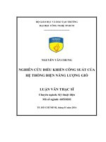 Nghiên cứu điều khiển công suất của hệ thống điện năng lượng gió 