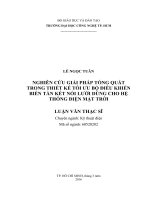 Nghiên cứu giải pháp tổng quát trong thiết kế tối ưu bộ điều khiển biến tần kết nối lưới dùng cho hệ thống điện mặt trời 