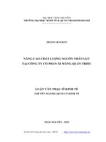 Nâng cao chất lượng nguồn nhân lực tại công ty cổ phần xi măng quán triều 