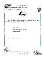 Chuyền đề: kỹ năng làm câu nghị luận văn học trong bài thi THPTQG dạng bài liên hệ đối sánh