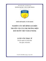 Nghiên cứu mô hình giá điện truyền tải của thị trường điện bán buôn việt nam (VWEM) 
