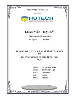 Áp dụng thuật toán IPSO để tính toán điều độ tối ưu cho nhà máy diện có chu trình hỗn hợp 