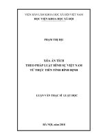 Xóa án tích theo pháp luật hình sự Việt Nam từ thực tiễn tỉnh Bình Định (Luận văn thạc sĩ)