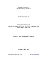 Thiết kế và thực hiện một số bài giảng môn toán lớp 12 với sự hỗ trợ của công nghệ thông tin 