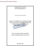Quản lý tài chính tại các trường đại học công lập tự chủ tài chính trên địa bàn thành phố hà nội trực thuộc bộ giáo dục và đào tạo  