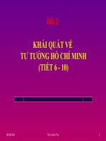 GIÁO ÁN ĐIỆN TỬ CHÍNH TRỊ CAO ĐẲNG GIÁO DỤC NGHỀ NGHIỆP. BÀI 2: KHÁT QUÁT VỀ TƯ TƯỞNG HỒ CHÍ MINH TIẾT 6,10