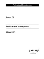 ACCA paper f5 performance management exam kit 