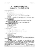 Giáo án Sinh học 11 bài 26: Cảm ứng ở động vật
