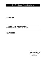 ACCA paper f8 audit and assurance exam kit 