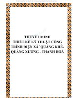 THUYẾT MINH báo cáo kỹ THUẬT ĐƯỜNG dây và TRẠM BIẾN áp BCKTKT TBA
