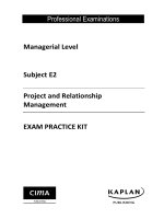ACCA paper e2 project and relatioship exam practice kit 