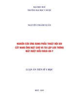 Nghiên cứu ứng dụng phẫu thuật nội soi cắt nang ống mật chủ và tái lập lưu thông mật ruột kiểu RouxenY (Luận án tiến sĩ)