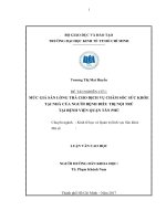 Mức giá sẵn lòng trả cho dịch vụ chăm sóc sức khỏe tại nhà của người bệnh điều trị nội trú  tại bệnh viện quận Tân Phú