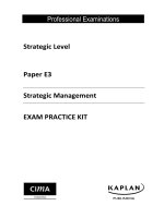 ACCA paper e3 strategic management exam practice kit 