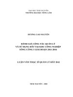 Đánh giá công tác quản lý và sử dụng đất tại khu công nghiệp sông công i giai đoạn 2011 2016 