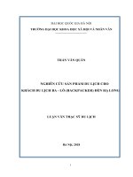 Nghiên cứu sản phẩm du lịch cho khách du lịch ba-lô (backpacker) đến Hạ Long