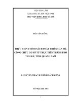 Thực hiện chính sách phát triển cán bộ, công chức cơ sở từ thực tiễn thành phố Tam Kỳ, tỉnh Quảng Nam (Luận văn thạc sĩ)